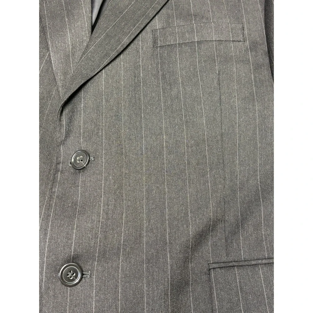 Jos. A. Bank Signature Collection Mens Wool Pinstripe Suit 44SH W42xL28 Charcoal